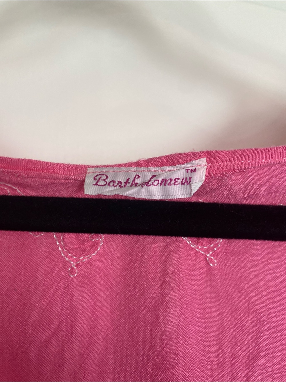 Bartholomew Pink and White Embroidered Tunic Top Bathing Suit Cover Up S/M - Picture 9 of 9